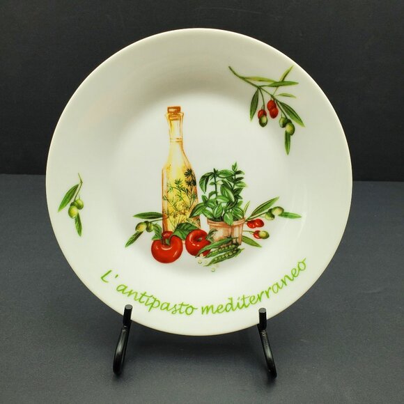 I. Godinger & Co. L'Antipasto Mediterraneo Appetizer Dessert Salad Plates - Picture 3 of 7